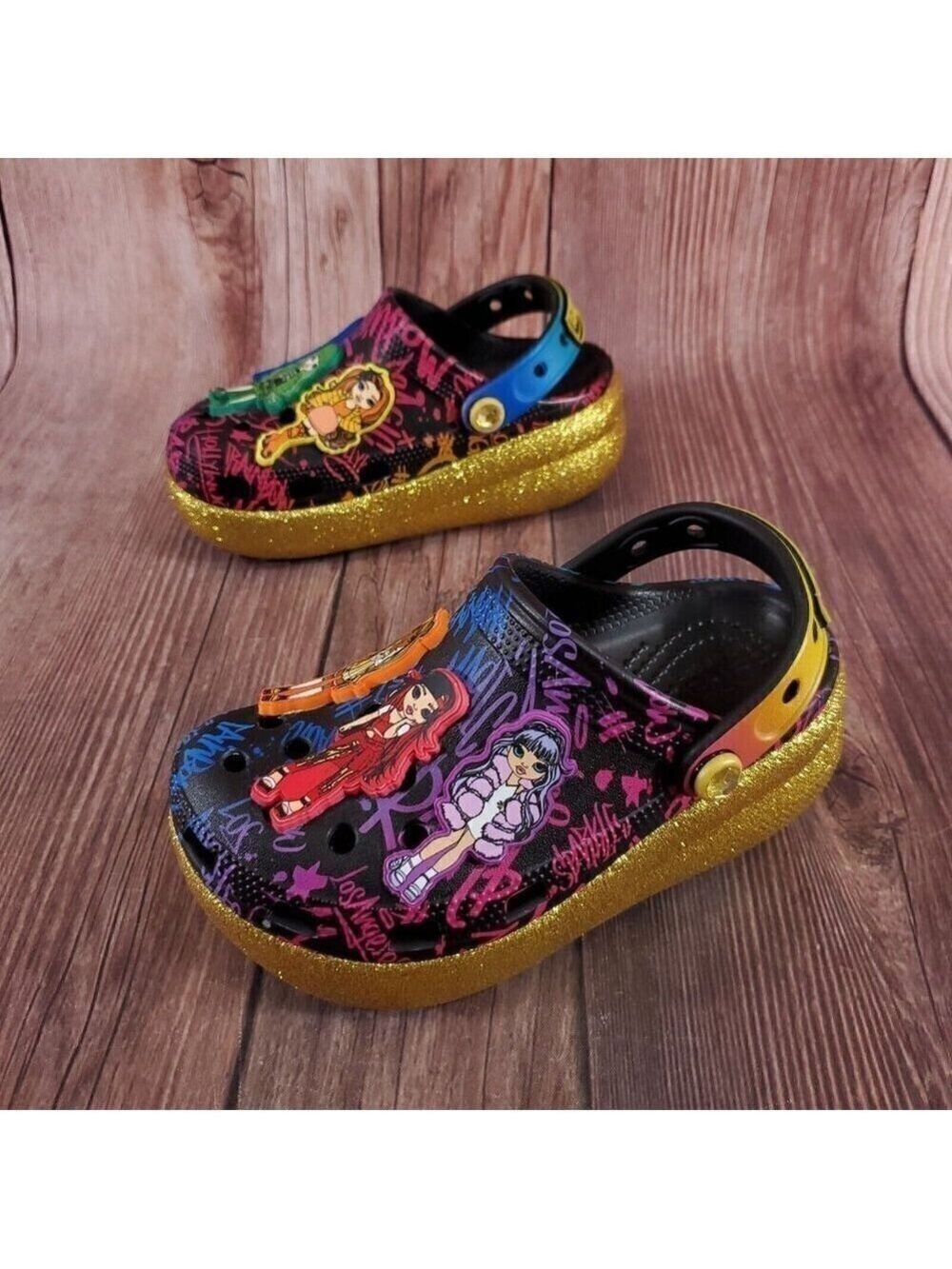 Crocs Rainbow High Cutie Crush Kids Size 12C Multicolor Walking Clogs Sandals